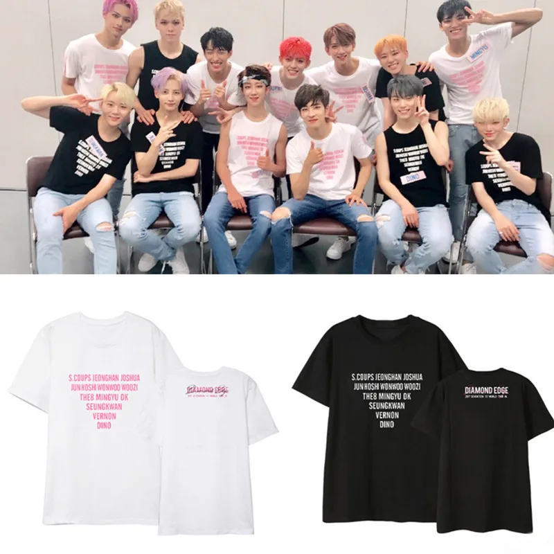 K-pop Seventeen concert the same short-sleeved T-shirt loose men and women around DIAMOND EDGE summer clothes kpop Женская одежда