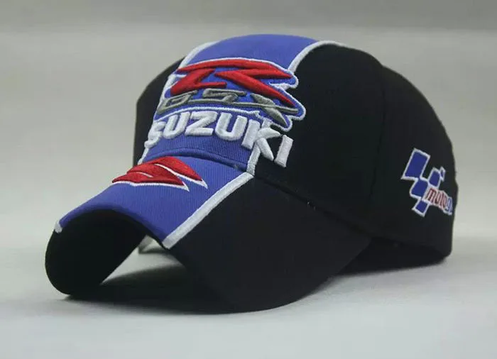 2015 New Black 3D Embroiderid Suzuki Cap Hat F1 MOTO GP Motorbike Motor Racing Driver Team Baseball Free Shipping | Аксессуары для