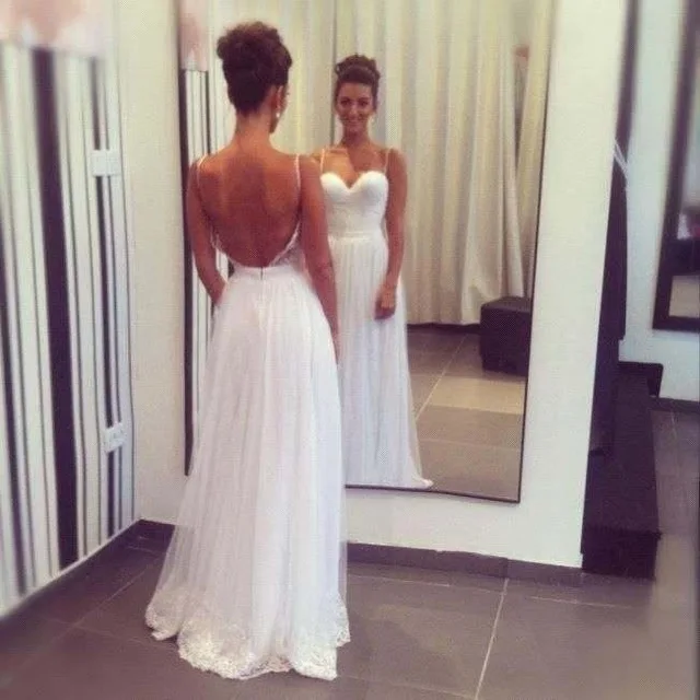 2016 Горячие Продажа Свадебные Платья Бич Лонг Плюс Размер Vestido Де Novia Sexy Backless Милая