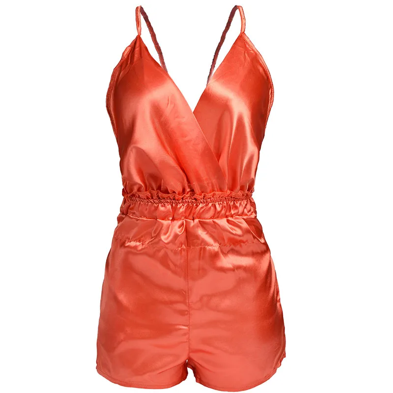 Сексуальная Женщин V-образным Вырезом Playsuit Дамы Комбинезон Summer Party Женщины Шорты