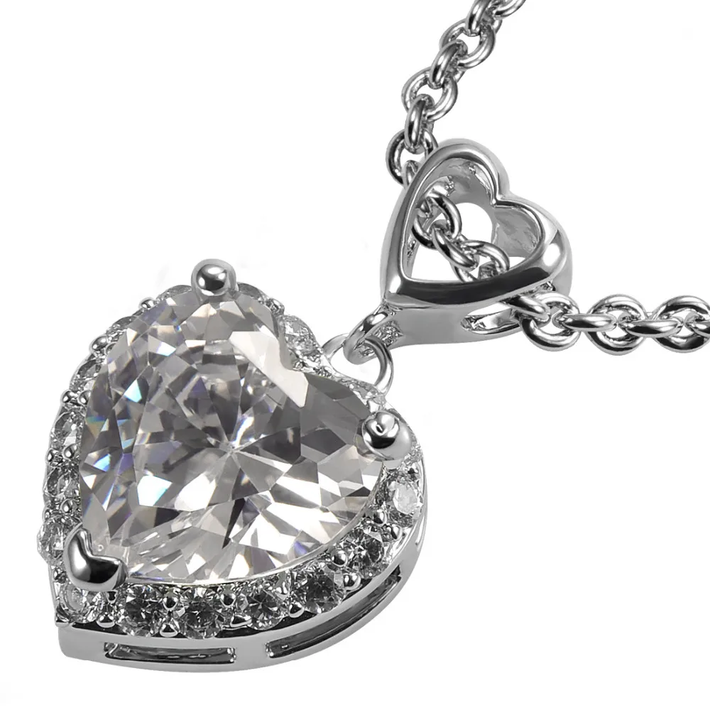 

White Crystal Zircon 925 Sterling Silver GFashion Pendant TE751