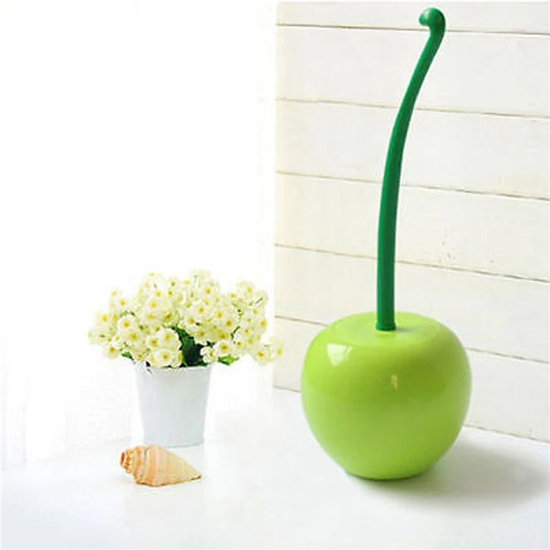 Creative Lovely Cherry Shape Lavatory Brush Toilet Holder Set | Дом и сад
