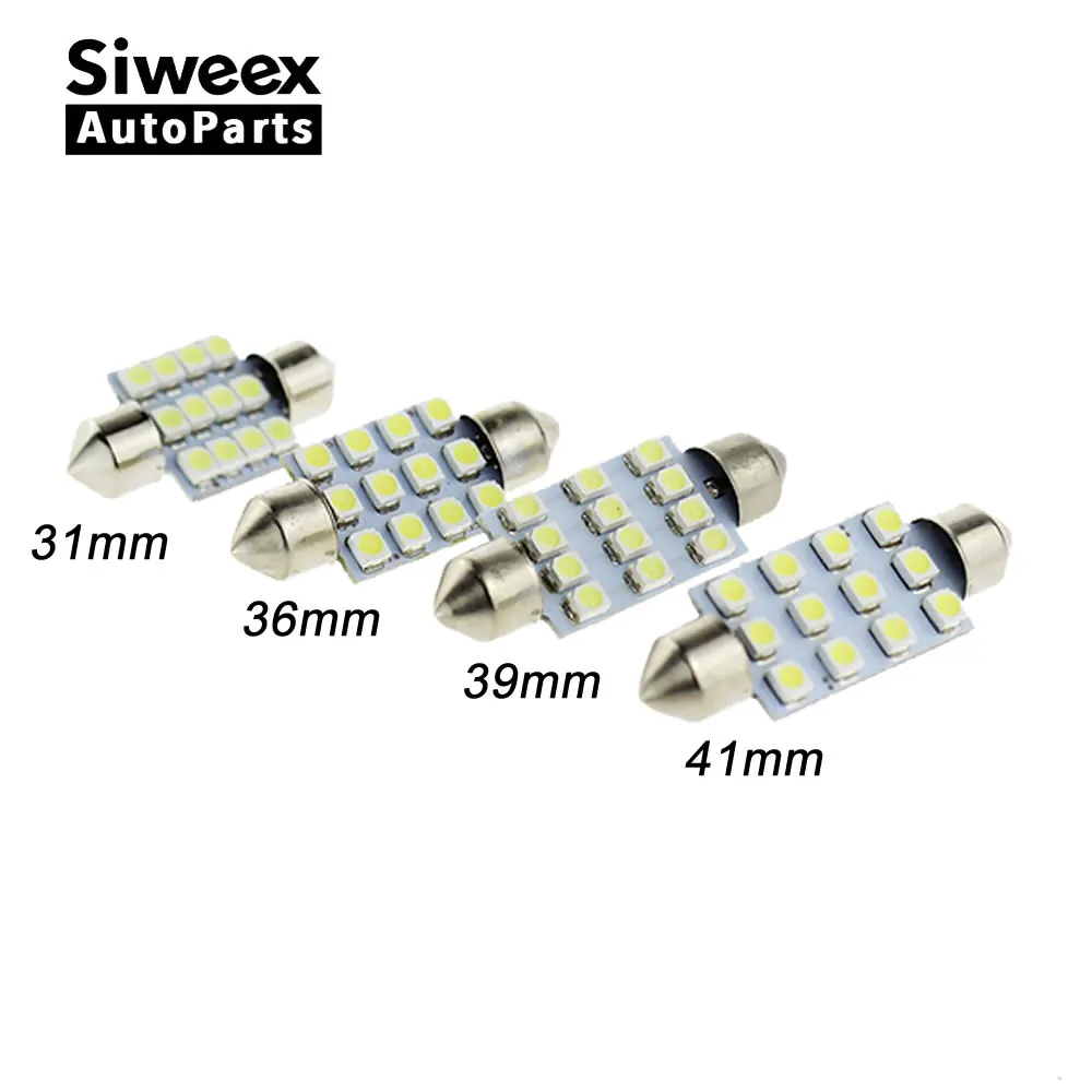Светодиодсветодиодный лампа 12SMD для чтения карты дверей перчаток 1 шт 31 мм 36 39 41