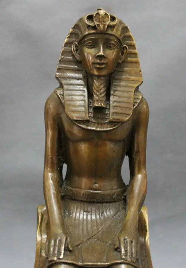 9 &quotкитайская Бронзовая медная резная египетская скульптура Tutankhamun|Статуи и