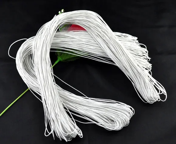 DoreenBeads 80 м оптовая продажа Белый вощеный хлопок ожерелье шнур 1 мм (B08086) yiwu |