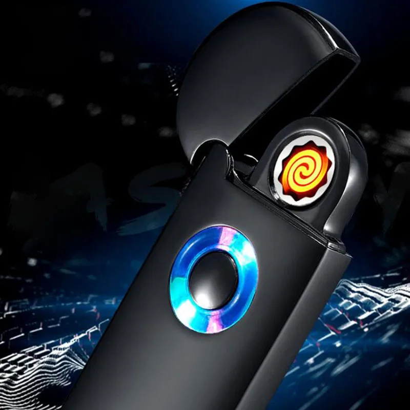 USB Зажигалка электронная Вольфрамовая турбо перезаряжаемая ветрозащитная для