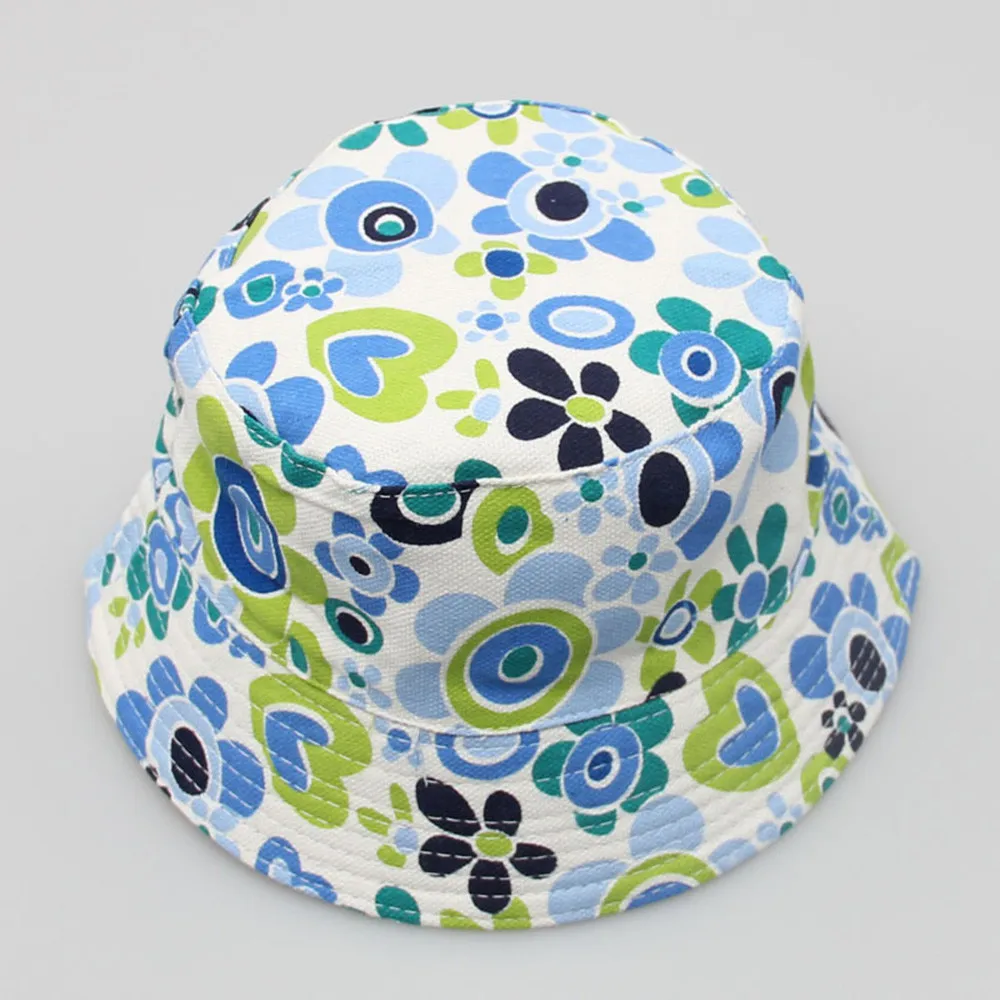 Toddler Baby Kids Boys Girls Floral Pattern Bucket Hats Sun Helmet Cap Soft Cotton Summer Infant Newborn Hat | Детская одежда и