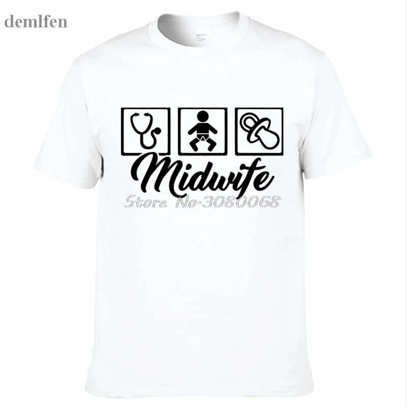 New Midwife Design T-shirt Print Casual Fashion Men Cotton Tshirt Funny T Shirt Short Sleeve Clothing Tees | Мужская одежда