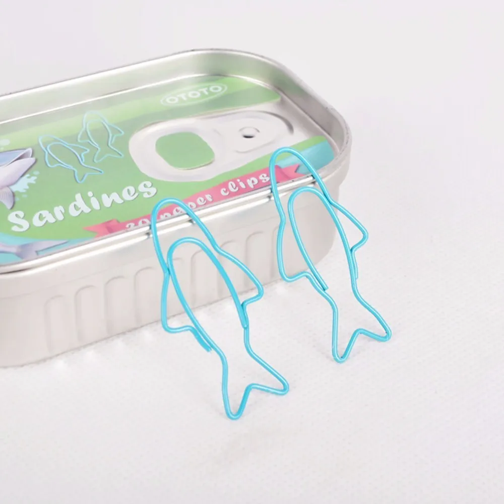 30 шт./коркор. консервированные Зажимы для бумаги с синей сардиной рыбой закладка
