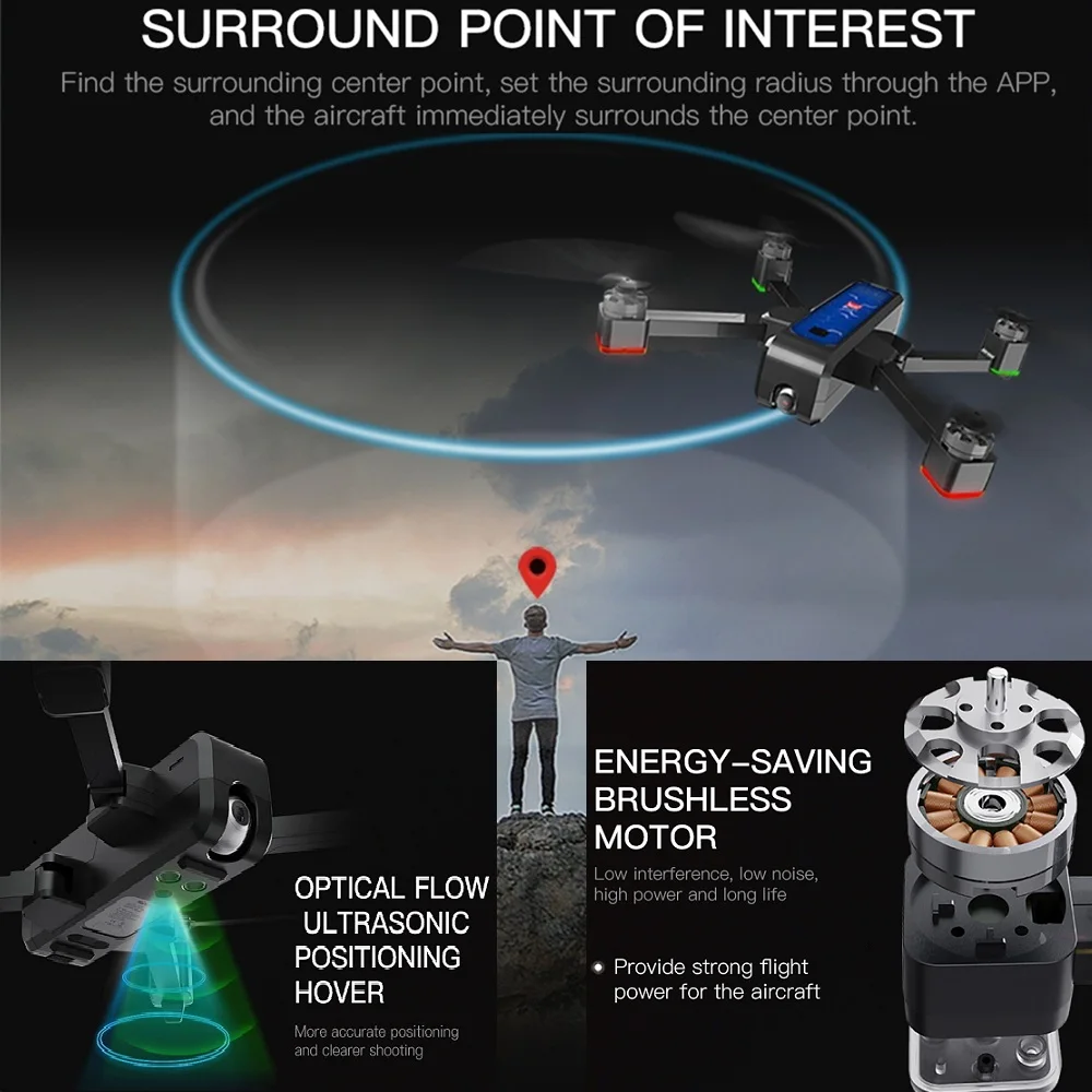 MJX B4W 5G wifi FPV gps бесщеточный складной Радиоуправляемый Дрон с 2K HD камерой