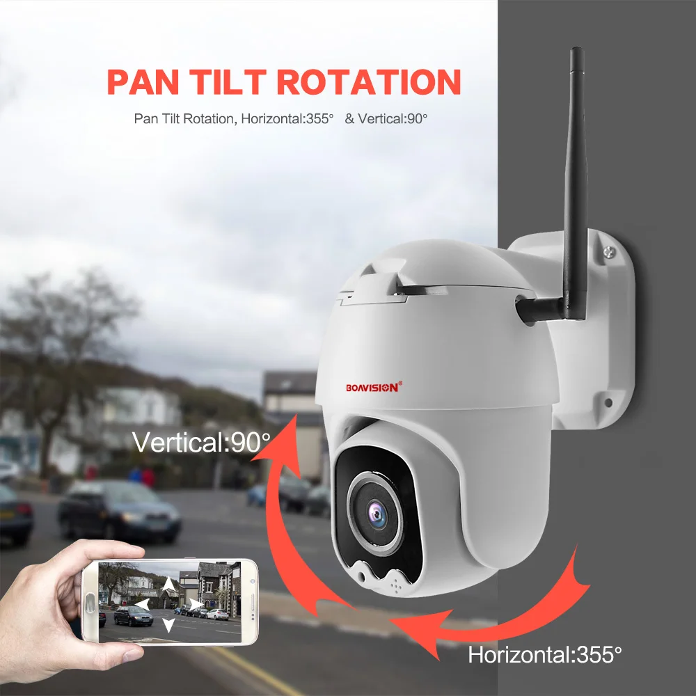 1080P Wi-Fi Беспроводной мини POE IP PTZ IP Камера Скорость купол палатки открытый функции панорамирования, наклона и Камера 2 Двусторонняя аудиосвязь, TF карта, IR, возможностью погружения на глубину до 30 м ip-камера видеонаблюдения
