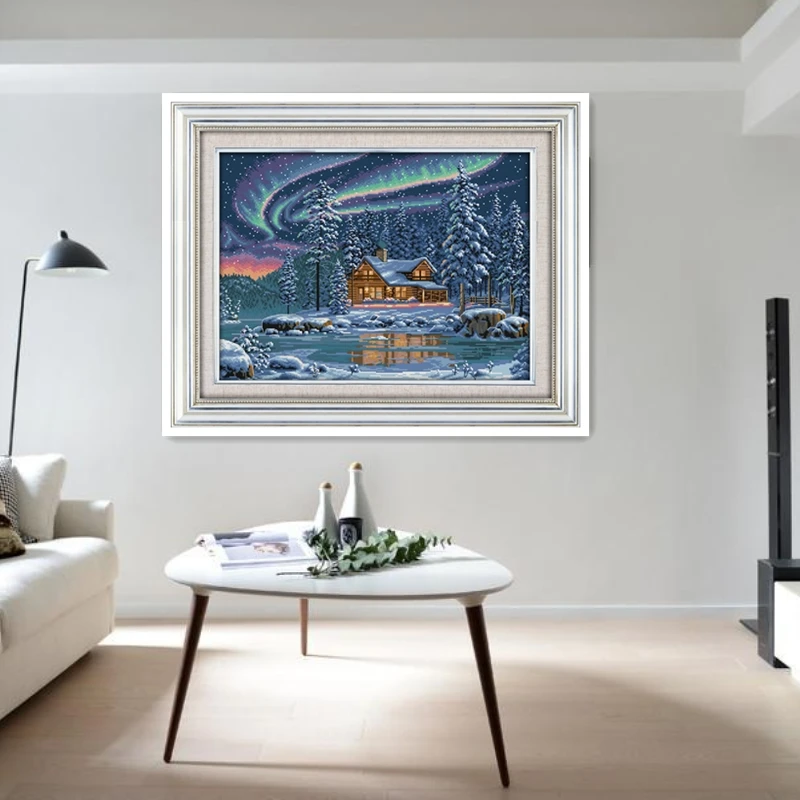 Aurora Borealis Китайский Набор для вышивки крестом наборы узоров Счетный напечатанный холст DMC Набор для вышивания DIY Набор размеры Вышивка крестом