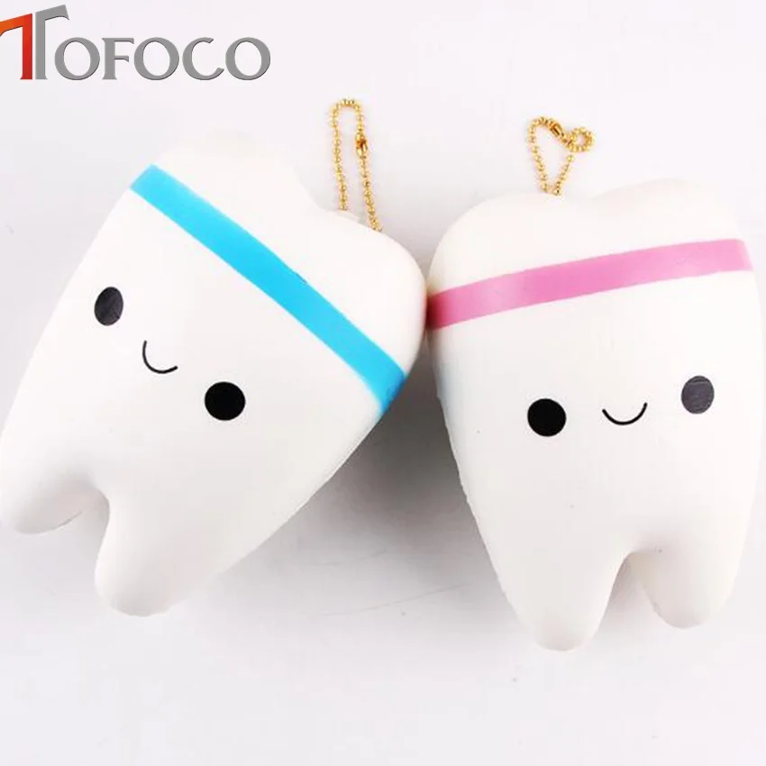 Kawii Jumbo Tooth Squishy медленно поднимающаяся игрушка моделирование милая улыбка зубы