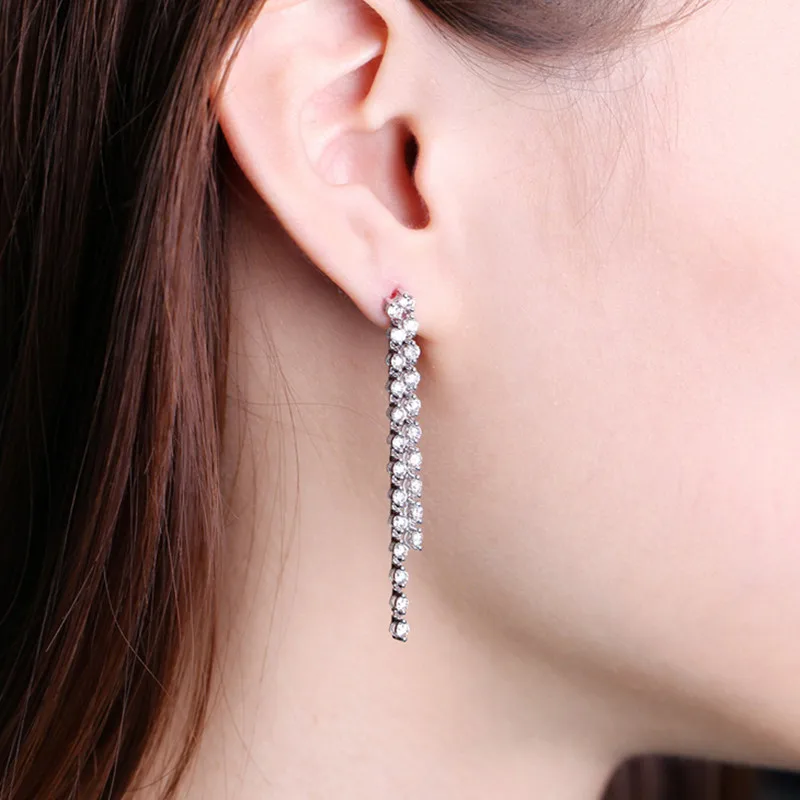 Серьги подвески ZOCAI из белого золота с бриллиантами диаметром 2 3 карат JBE00211