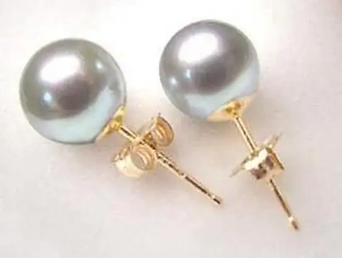 Belle Coquillage Shell Gris Perle 10 мм шпилька Rempli|Серьги-гвоздики| |