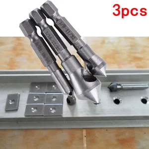 3 ШТ. HSS Titanium Покрытием Потайной и Снятия Заусенцев Сверло Набор Ручного Инструмента Для Резки Металла Древесины Сверла