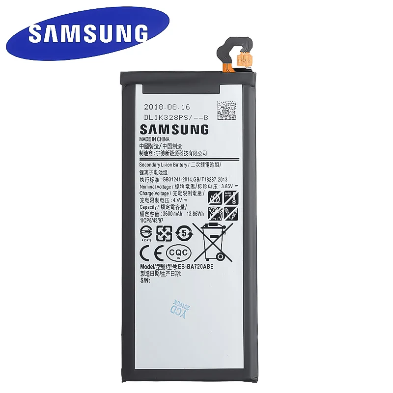 Оригинальная запасная батарея Samsung для Galaxy A7 2017 версия SM-A720 A720 натуральная