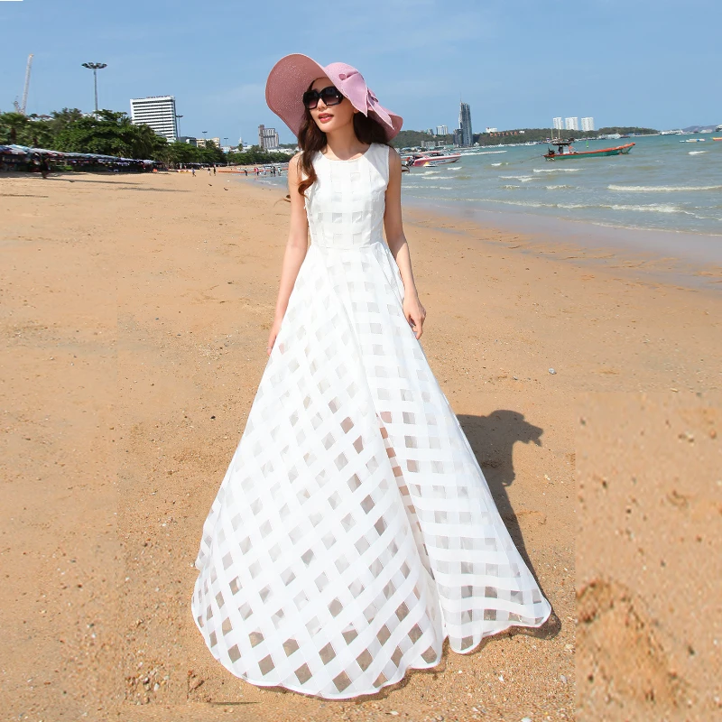 VERRAGEE бренд летнее платье Новинка 2018 года для женщин Винтаж органза без рукавов