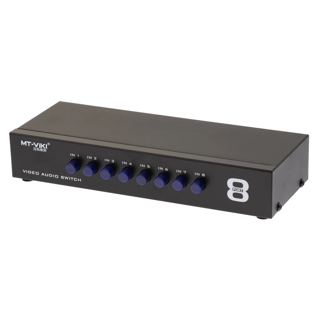 Переключатель AV Box 8 позиционный порт RCA стерео аудио видео композитный