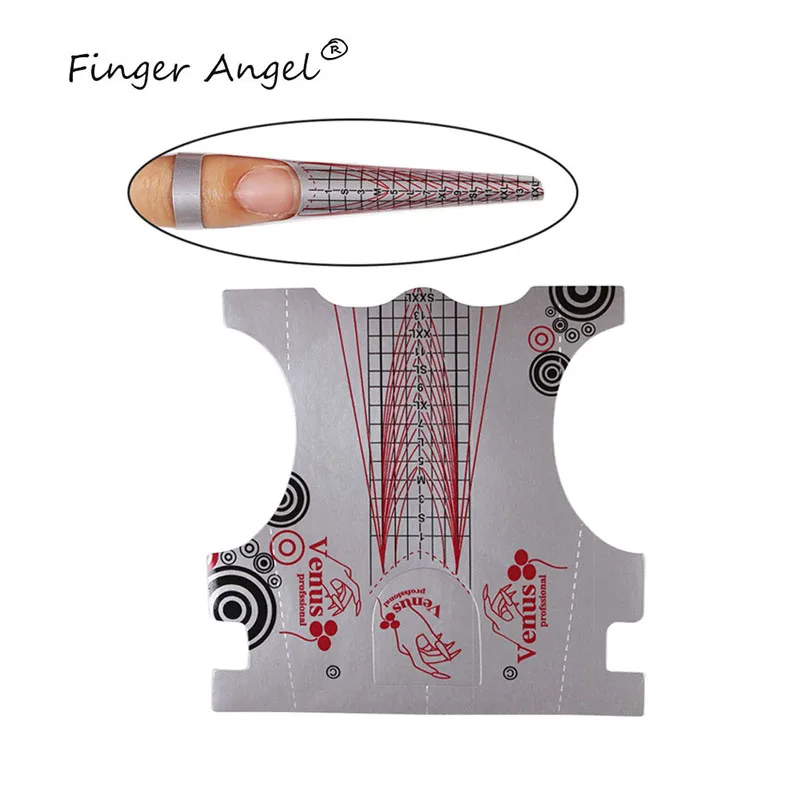 Finger Angel Серебряный лак для ногтей формы 50/100/500 шт. формы ногтей наклейки изогнутые накладные ногти Удлинительный УФ-гель для французского маникюра ногтей инструмент