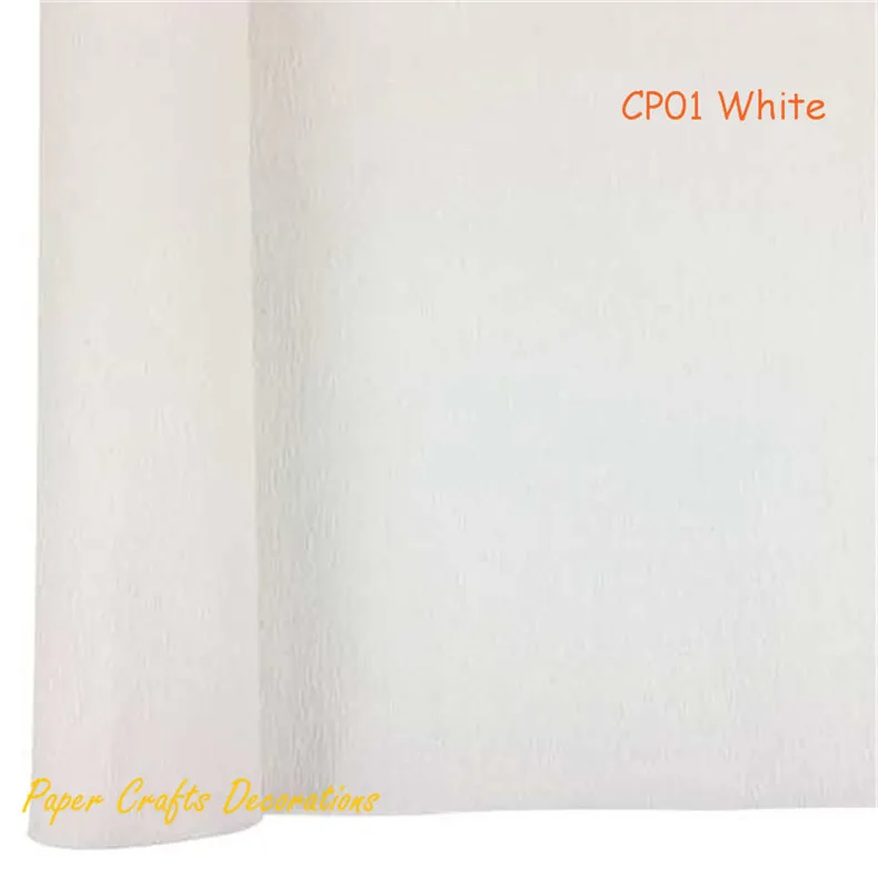 CP01 White 1 рулон) 50 см* 2,5 м индивидуальный светильник, рулон розовой креповой бумаги, итальянские вечерние украшения для подарков - Цвет: CP01 White