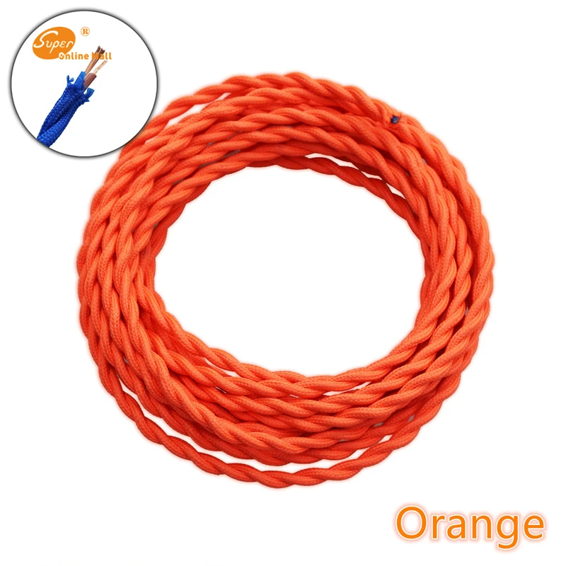 Винтажный плетеный провод витой кабель текстильный шнур Подвесная лампа