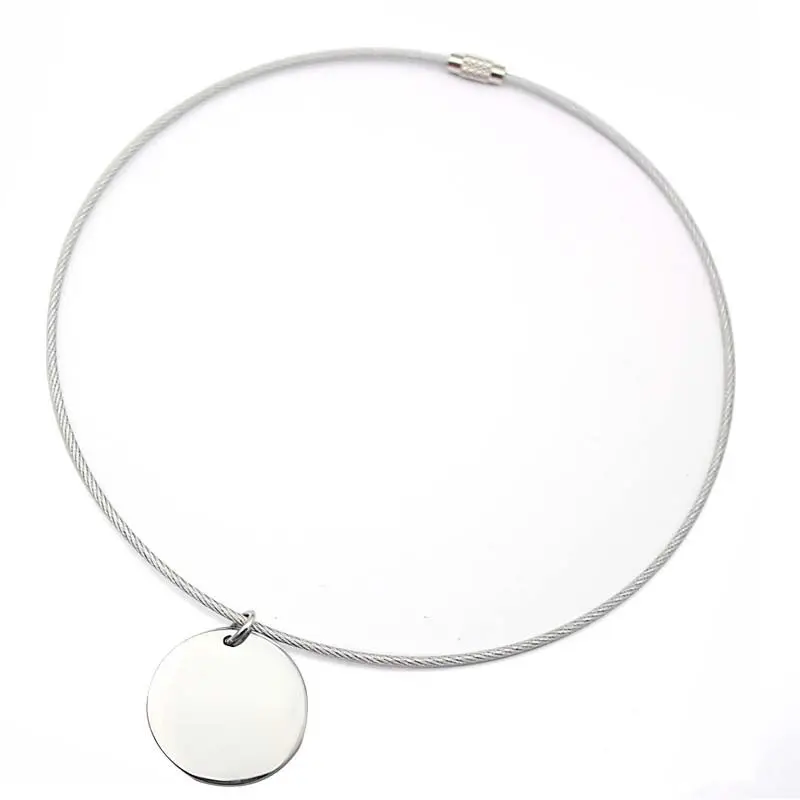 Выгравированный простой кулон в европейском стиле для женщин металлическая