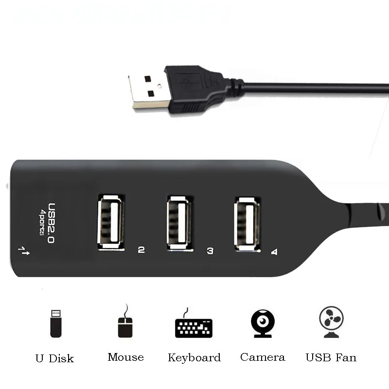 Высокоскоростной Разветвитель USB 2 0 с 4 портами адаптер для ПК ноутбука