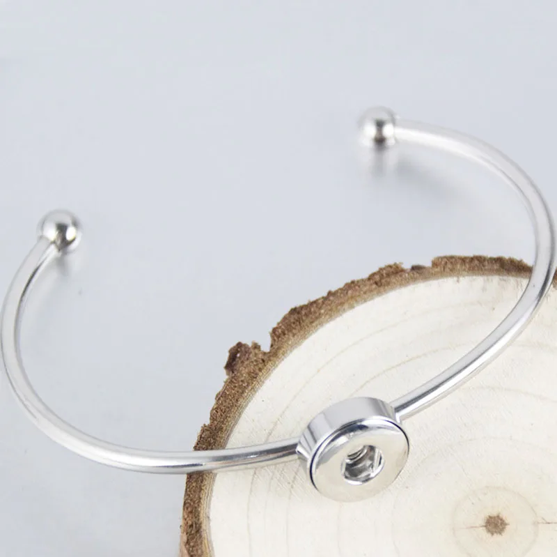 High Quality Fashion Women Men's Real Stainless Steel Cuff Bangels Diy Snap Button Bangles Bracelets Fit 18mm DIY Snaps Jewelry |