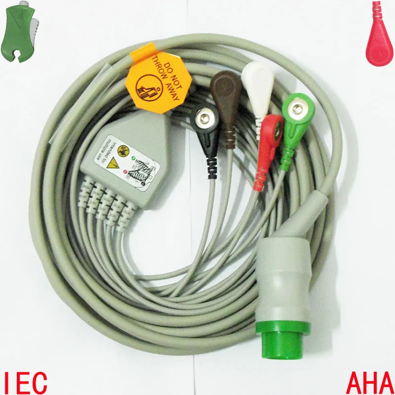 Совместим с монитором Mennen Patient ECG/EKG 5 свинцовым кабелем и разъемом Leadwire 13pin|ecg ecg|ecg