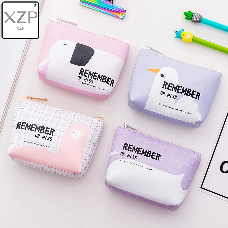 Кошелек для монет XZP из искусственной кожи с принтом животных мультфильмов