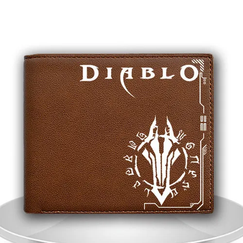 Новое поступление из искусственной кожи с рисунком из аниме короткий бумажник Diablo для Для мужчин/Для женщин кошелек мультфильм бумажник с держатель для карт Прохладный студент moneybag - Цвет: TKDiablo brown219