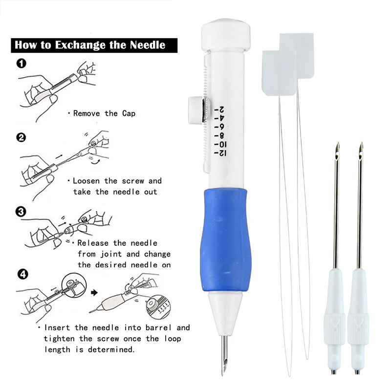 

Magic Embroidery Pen Punch Needle Set Embroidery Patterns Punch Needle Kit Craft Tool Threads For DIY Sewing Tools with Case