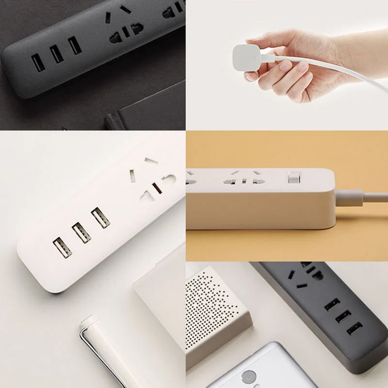 Оригинальный умный дом Xiaomi Электророзетка с 3 USB-разъемами быстрая зарядка