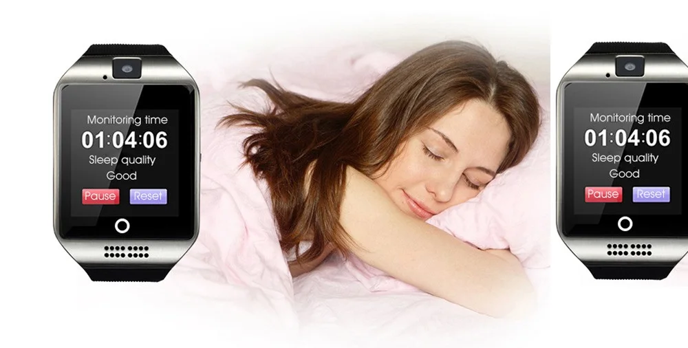 Bluetooth Смарт часы Q18 с камерой Facebook Whatsapp Twitter Синхронизация SMS Smartwatch поддержка SIM TF карты для IOS Android