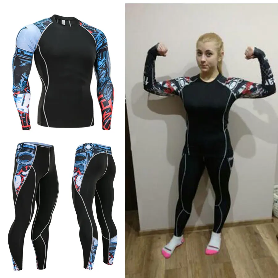 Женский спортивный костюм для бега Красная футболка с длинным рукавом колготки
