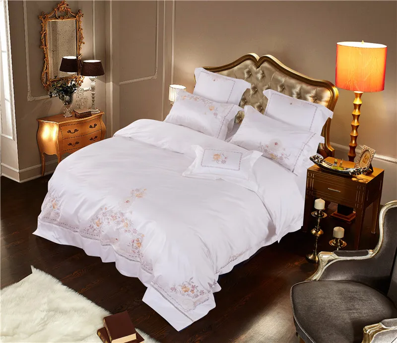 Комплект постельного белья из шелка и хлопка 4/6 шт. | Дом сад