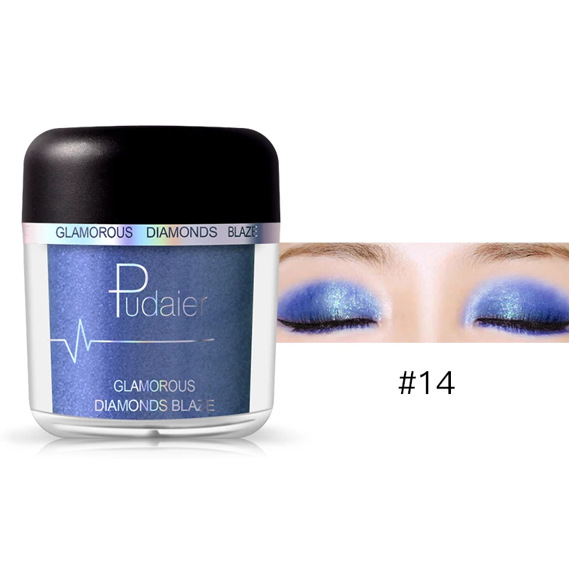 color 13 Pudaier 1 шт. 28 цветов Тени для век порошок блестящие тени для век Палетка для макияжа металлическая Водонепроницаемая Мерцающая Косметика Красота - Цвет: color 13