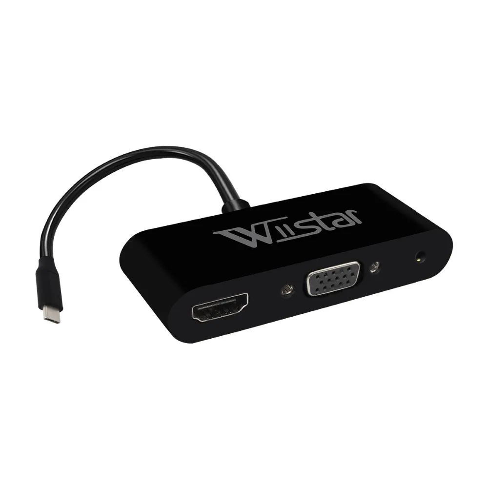 Адаптер Wiistar USB C HDMI VGA Тип к USB3.0 аудио конвертер 4K x 2K для ноутбука Macbook|Кабели VGA| |