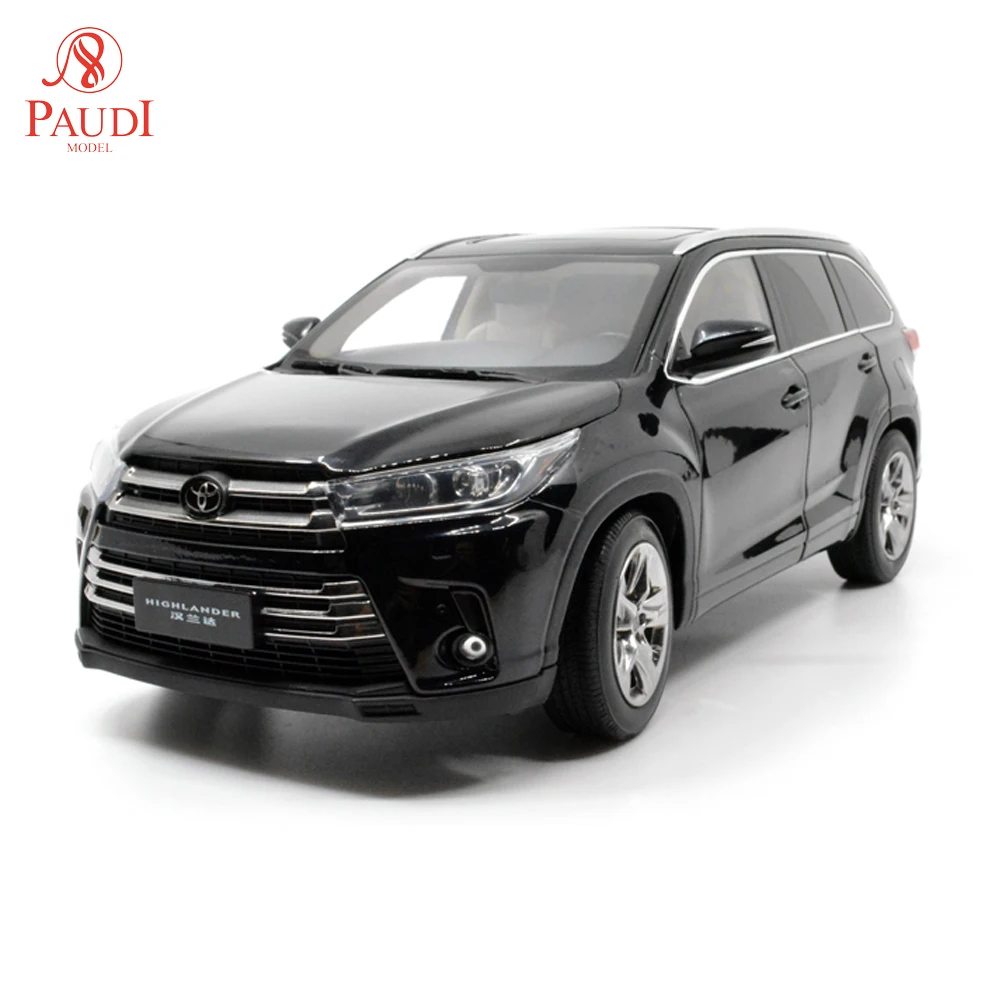 1/18 1 18 Масштаб Toyota Highlander 2019 черная статическая симуляция литье под давлением