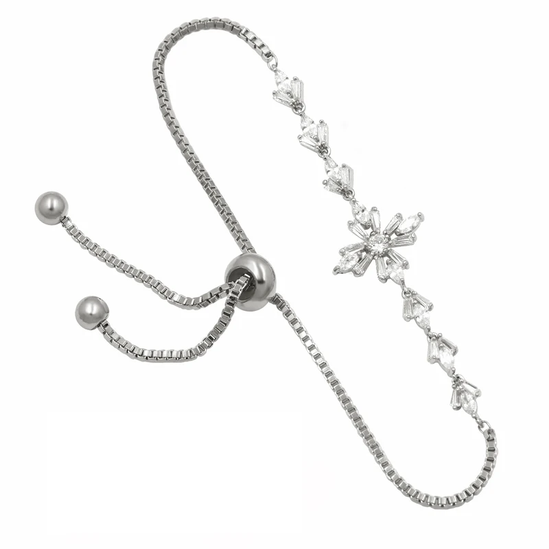 062 White Gold Потрясающий крошечный куб циркония Кристалл CZ Pave Oval регулируемые Bolo браслеты для леди в родии серебро/розовое золото покрытие - Окраска металла: 062 White Gold