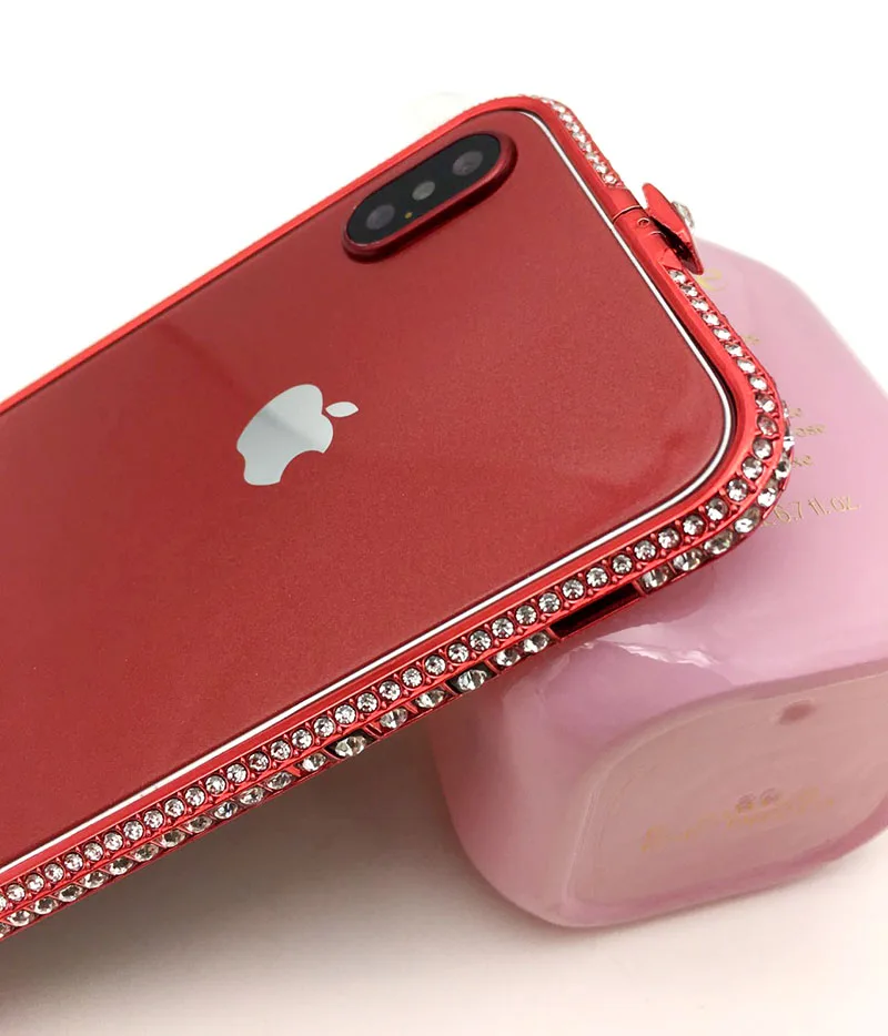 Alabasta Алюминиевый металлический бампер для iphone XS шикарные бриллиантовые стразы