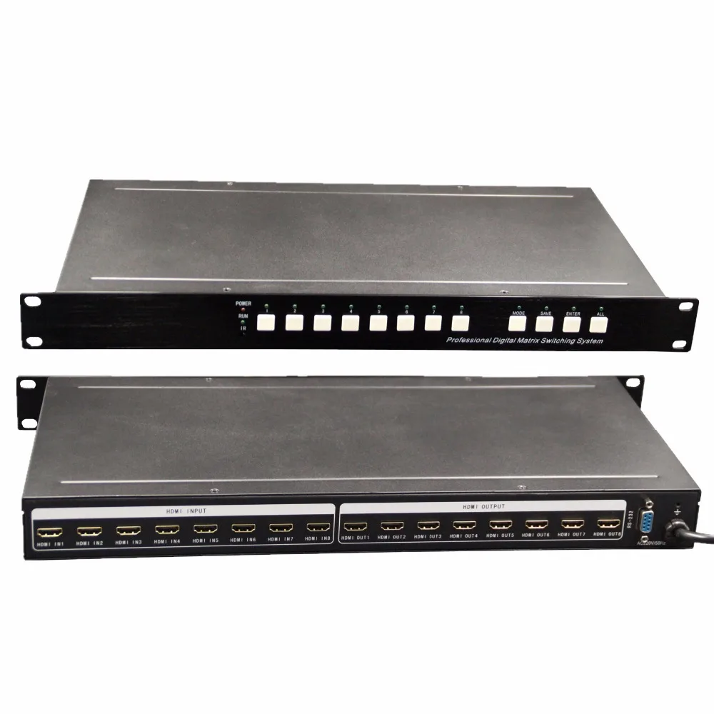 Матричный PIP переключатель 8x8 HDMI пульт дистанционного управления 4K с RS232/RS485 и ИК