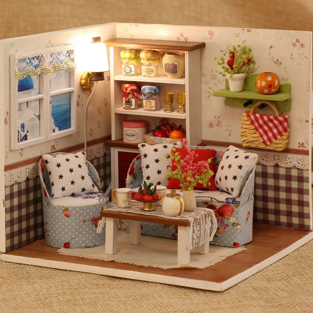 

DIY Doll House Wooden doll Houses Miniature dollhouse Furniture Kit Toys M-004