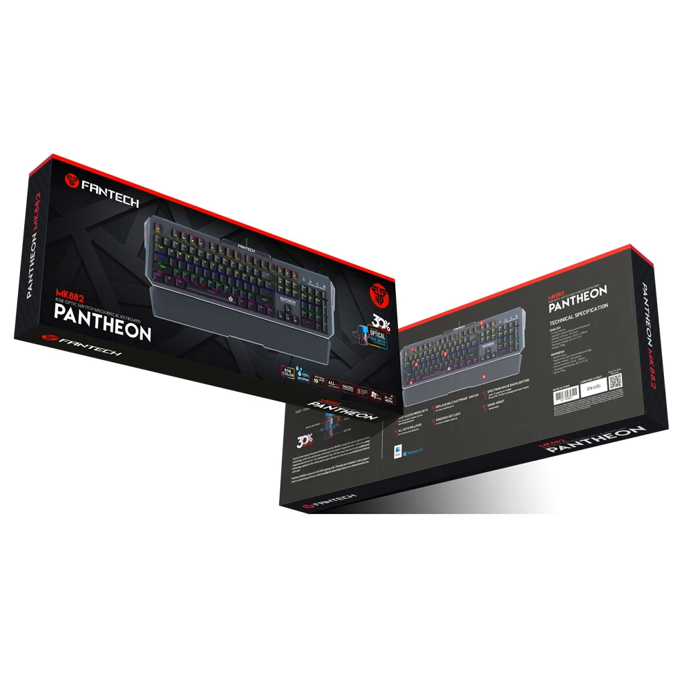 FANTECH MK882 Механическая игровая клавиатура Проводная 104 ключей анти водяная пыль