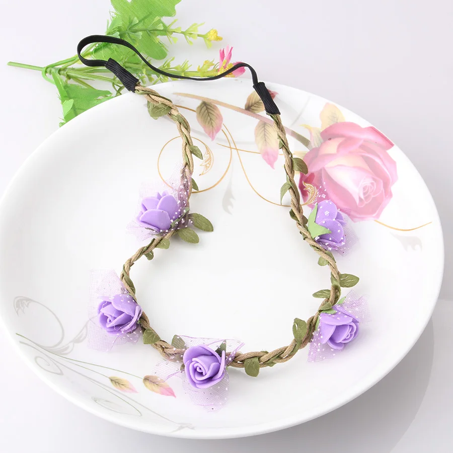 Женская головная повязка с розами в бохемском стиле на резинке с лентой для вечеринок и свадебных мероприятий 2020 Новинка.