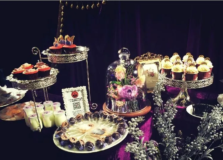 Металлический сервировочный поддон скручивающийся Свадебный центральный декор