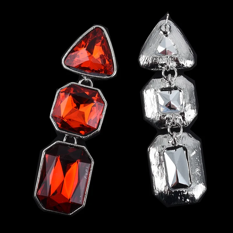 2020 Exquisite Vintage Classic brincos trend crystal geometric long stud earrings women red fashion statement earings | Украшения и