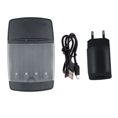 USB Cable EU charger 4 слота AAA AA зарядное устройство светодиодный светильник умный аккумулятор зарядное устройство Ni-MH NI-CD AA AAA зарядное устройство NIMH NICD USB быстрое зарядное устройство - Цвет: USB Cable EU charger