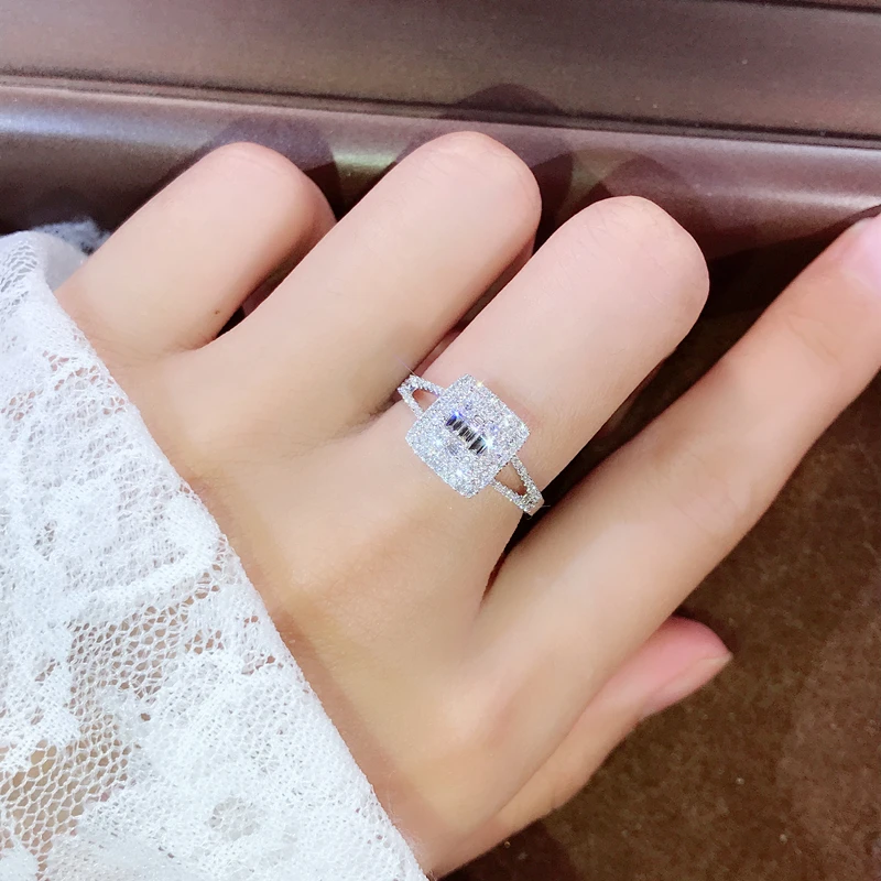 100% 18K 750Au золото Moissanite АЛМАЗНОЕ КОЛЬЦО D Цвет VVS с национальным сертификатом MO-H1006 |